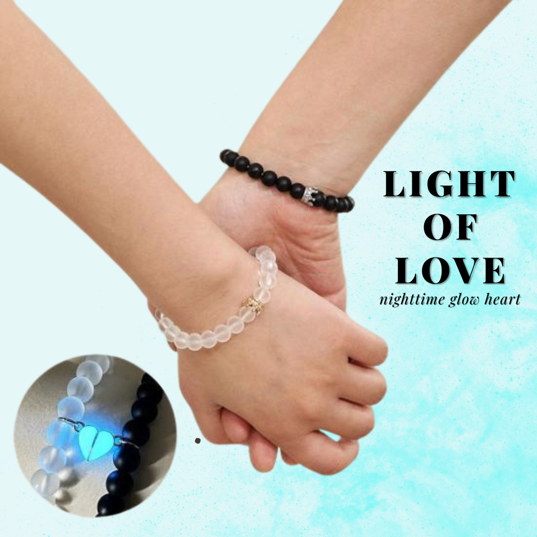 Magnetic Couples Bracelets Glow in the Dark Matching Set🩵