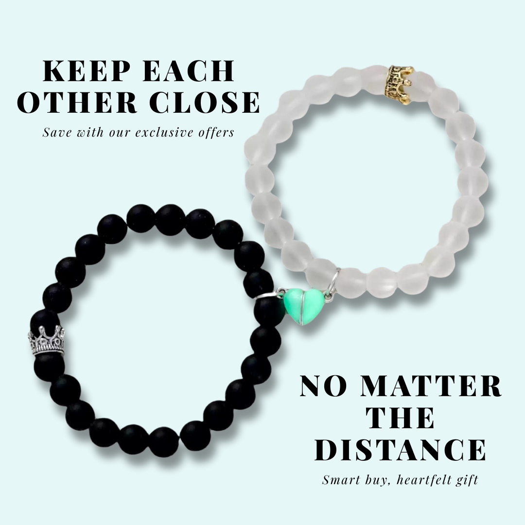 Magnetic Couples Bracelets Glow in the Dark Matching Set🩵